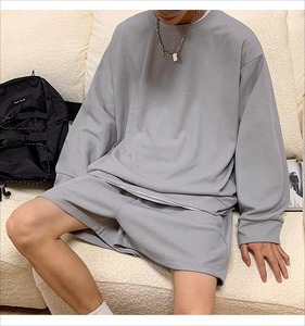 Mens Everyday Summer Outfit Stylish Short Sleeve T Shirt and Shorts Matching Two Piece <b>Set</b> for Relaxing and Casual Streetwear - Product Image 4