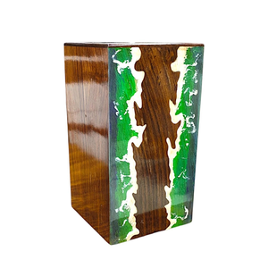 Urna de cremación de palisandro hecha a mano de epoxi de ola oceánica, urnas de cremación conmemorativas de resina para mascotas y humanos - Product Image 1