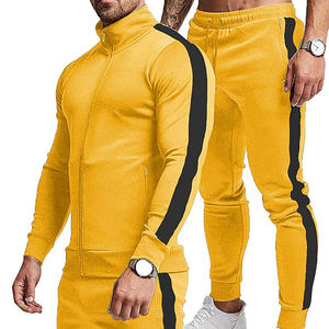 ชุดวอร์มผ้าโพลีเอสเตอร์สำหรับผู้ชายชุดออกกำลังกายและชุดวิ่งจ๊อกกิ้งผ้าคอตตอน2ชิ้นปักโลโก้ส่วนตัว - Product Image 2