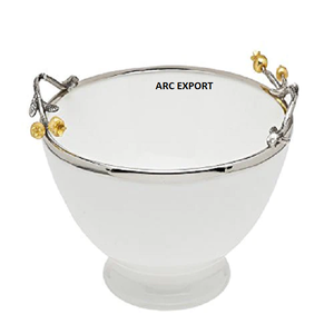 Cuenco de sopa y arroz dorado Simple, diseño de lujo, cuenco de mezcla decorativo de forma redonda, cuencos para servir de cocina hechos a mano al por mayor - Product Image 5