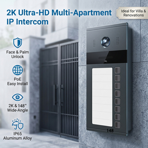 Système de contrôle d'accès intelligent Hiwink, système d'interphone vidéo IP 2K, multi-appartements, sonnette PoE à 8 boutons, déverrouillage par reconnaissance faciale et palmaire - Product Image 5