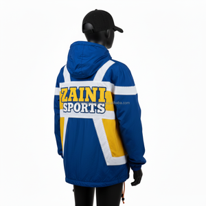 Chaqueta cortavientos ligera para mujer, 130 GSM, poliéster, azul, blanco, amarillo, estilo paneles, con logotipo personalizado, chaqueta para mujer - Product Image 5