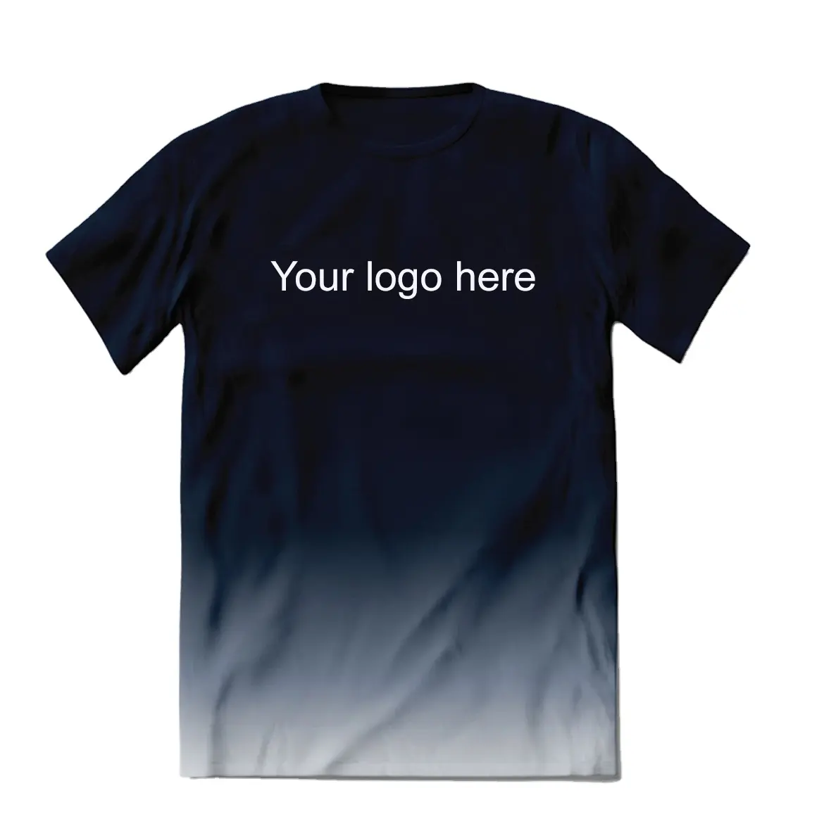 Camiseta de cuello redondo para hombre, camisa de doble teñido, servicio OEM, venta al por mayor, directa de fábrica, Logo personalizado impreso, 2021