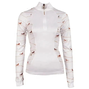 Gran oferta, camisetas ecuestres transpirables y de secado rápido para mujer, camisetas técnicas y de rendimiento de equitación, camisas de capa base - Product Image 3