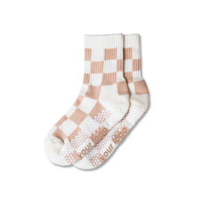 Chaussettes de Pilates antidérapantes personnalisées, motif à carreaux, service OEM ODM, vente en gros pour les studios de Pilates, chaussettes pour femmes - Product Image 5