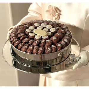 Cuenco de chocolate con acabado de Metal plateado de la mejor calidad con acento dorado, Cuenco para dulces, cuenco decorativo elegante para servir para eventos, catering - Product Image 2
