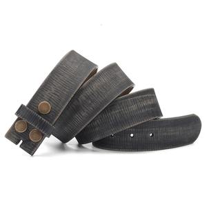 Ceinture vintage sans boucle pour hommes 100% ceinture en cuir véritable pour jean 3.8 cm de largeur sangle en peau de vache avec une couche de cuir - Product Image 5