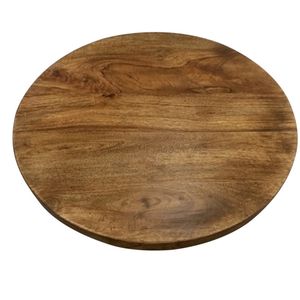 Bandeja de madera de acacia de gran venta en color marrón intenso con forma redonda moderna y superficie texturizada perfecta para entretener a los invitados - Product Image 1