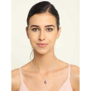 CLARA - Colgante de Plata de Ley 925 con Ojo Rojo Sangre y Circonita Suiza en Forma de Gota de Agua, Chapado en Rodio, para Mujer y Niña - Product Image 4
