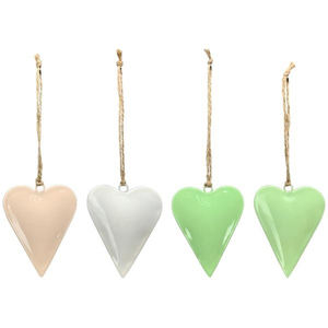 Pendentif suspendu en métal coeur de haute qualité ornement d'arbre de noël pour noël cadeau de pâques décor à la maison avec emballage de sac - Product Image 1