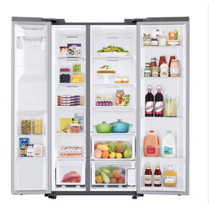 Refrigerador Eléctrico Resistente a Huellas Dactilares, Compatible con Autocaravanas, para Uso en Garajes y Hoteles, 27.4 pies cúbicos. Máquina de Hielo de Profundidad Estándar de 36 Pulgadas de Ancho con Dispensador de Agua - Product Image 1