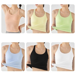 Camiseta sin mangas para mujer con cuello redondo Logotipo personalizado Tops básicos de punto acanalados - Product Image 2
