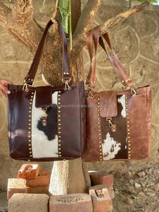 Bolso de mano de cuero para mujer, bolsa de mano de cuero de vaca, informal, elegante - Product Image 3