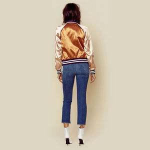 เสื้อแจ็คเก็ตผ้าซาตินถักแบบสบายๆ กันน้ำ สีพื้น โพลีเอสเตอร์เนื้อหนา สไตล์สตรีท สำหรับผู้หญิง ระบายอากาศได้ดี - Product Image 6