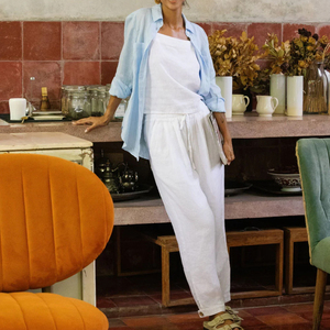 Pantalon en lin classique de haute qualité pour femmes pour une tenue décontractée et formelle léger et respirant pour un confort et un style toute la journée - Product Image 6