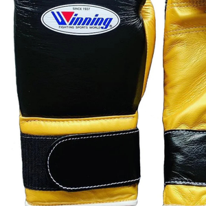 Gants de boxe professionnels en cuir noir et or, avec fermeture velcro au poignet, pour l'entraînement et le sparring, pour hommes et femmes - Product Image 4