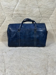 Moroccan Kilim <b>Duffle</b> <b>Bag</b> for Women and <b>Men</b> Genuine <b>Leather</b> Bohemian Style Outdoor Use with Zipper Closure - Product Image 4