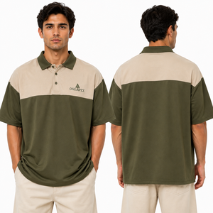 ONE APEX Men's Olive Green Beige Color Regular Fit for <b>Shirt</b> 250 GSM <b>Polyester</b>/Cotton Premium Breathable Solid Pattern <b>T</b>-<b>Shirt</b> - Product Image 3