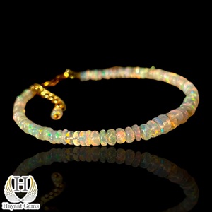 Pulsera de ópalo liso Natural etíope dorado de 4mm, cuentas de piedra de perlas y cristal facetado de fuego múltiple para la fabricación de joyas - Product Image 4