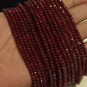 ลูกปัดยางรถยนต์ทรง Zed Cut ขนาด 3x4 มม. สีแดงเลือดหมู สำหรับทำเครื่องประดับ DIY สร้อยข้อมือ สร้อยคอ ต่างหู - Product Image 3