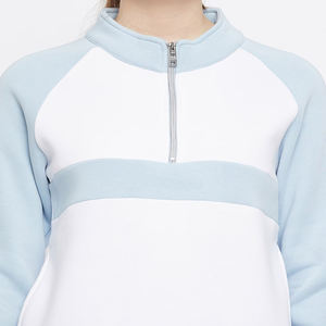 ชุดวอร์มผ้าฟลีซ2ชิ้นสำหรับผู้หญิงชุดวอร์มผ้าโพลีเอสเตอร์สีบล็อกออกแบบโลโก้ได้ตามต้องการขนาด XXL - Product Image 5