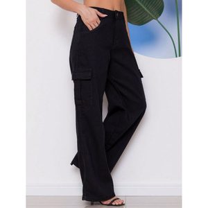 กางเกงยีนส์สตรีสีน้ำเงินสโตนบลู มีกระเป๋าหลายช่อง ระบายอากาศได้ดี เป็นมิตรกับสิ่งแวดล้อม ซักได้ ไซส์พลัส สไตล์สตรีทแฟชั่น ไซส์ 26-40 - Product Image 4