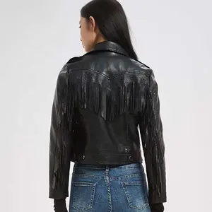 Veste en cuir de peau de mouton légère pour femmes classiques en cuir véritable lavable surdimensionné et respirant - Product Image 4