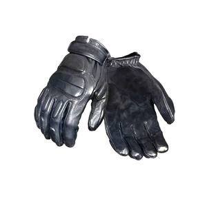 Gants noirs de moto à doigts entiers Gants en cuir durs du Pakistan - Product Image 3