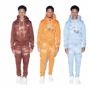 Sudadera con capucha lavable de nuevo diseño con pantalón Flare, tallas de invierno, chándal deportivo Unisex personalizado de alta calidad para hombre - Product Image 1