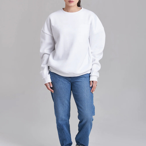 Sweat-shirts à col rond surdimensionnés pour femmes, design tendance, automne-hiver, pull ample, imprimé, 100% coton molletonné, couleurs personnalisées - Product Image 1