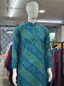 Kurta pour homme en soie douce de qualité supérieure, tenue de soirée formelle, multicolore, coupe ample, pour vêtements indiens et pakistanais - Product Image 3