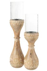 Unique Style Wood Candle Holder Home Living <b>Room</b> Rounded Candle Holders Brown Colored Wood Candle Holders - Product Image 5