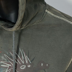 Sweat-shirts vintage surdimensionnés en coton lourd 500 g/m², coupés et cousus, délavés à la pierre, effet délavé au soleil, style boxy, délavés, fabriqués par un fabricant OEM personnalisé - Product Image 4