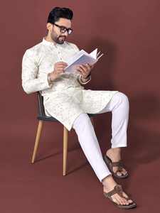 Ensemble Kurta Pyjama en tissu de soie doux pour le travail intensif, spécial festival, tenue traditionnelle indienne, idéal pour les événements spéciaux, export - Product Image 5