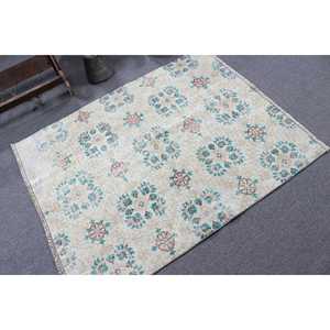 Tapis vintage 3,8 x 4,7 pieds, tapis turc d'appoint, tapis bleu ombré - Product Image 2
