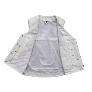 เสื้อกั๊กหนังวัวสำหรับผู้ชายเสื้อกั๊กคอตั้งระบายอากาศได้สำหรับใส่ด้านนอก - Product Image 3