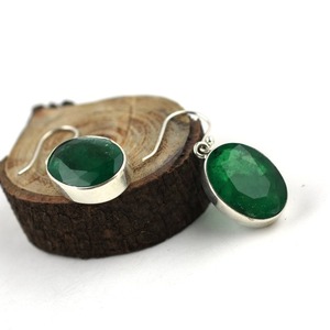 Pendientes colgantes de Esmeralda Spinner de piedras preciosas hechas a mano de Plata de Ley 925 para mujer, pendientes de regalo de boda de la mejor calidad, joyería - Product Image 3