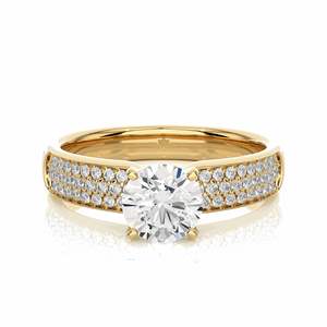 Bague de fiançailles en diamant rond taille pavé 3 carats pour femme - Product Image 1