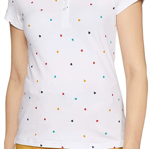 El Mejor Material a Bajo Precio, Algodón 100% Transpirable de Primera Calidad para Camisas de Mujer, Último Estilo, Tejido de Punto, Impresión Personalizada - Product Image 5