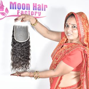 Cabello Humano Indio Virgen Remy con Cierre Rizado, Aspecto Natural, Producto de Alta Calidad, Precio al por Mayor 2026, Entrega Rápida por Exportación - Product Image 5