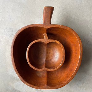 Tazón de madera Forma de manzana decorativa Nueva venta directa de fábrica Tazón en forma de manzana Venta más vendida - Product Image 1