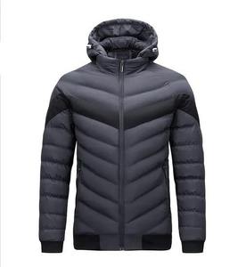 High Quality Wholesale Fashion Men's Hooded Puffer <b>Jacket</b> Customizable Designs-<b>Waterproof</b> Casual <b>Winter</b> Embroidered Solid Front - Product Image 4