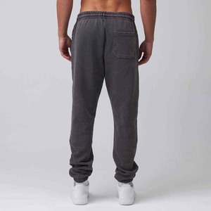 Custom OEM High Quality Heavyweight Fleece Cotton Sweatpants <b>Trousers</b> Grey Stone Acid Wash men's pants, straight, curved striped - Product Image 3