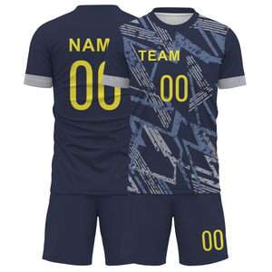 Uniforme de football personnalisé de haute qualité à séchage rapide respirant vêtements de football uniforme de football bleu - Product Image 2