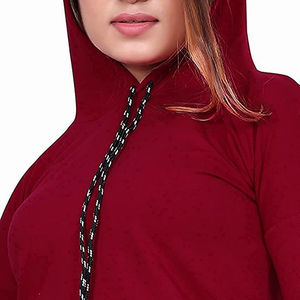 Sweat à capuche court imprimé personnalisé d'hiver pour femmes Logo avant décontracté Streetwear entraînement zippé toile respirant sweat taux OEM - Product Image 6