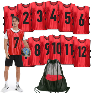 High Quality 100% Polyester <b>Training</b> Vest (12 Pack) Team Sports Pinnies Jerseys Adult Soccer <b>Bibs</b> Numbered Practice Breathable - Product Image 4