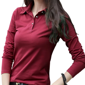 Top de manga larga con solapa de tela seleccionada Crea fácilmente el encanto del lugar de trabajo con un nuevo Top de manga larga para mujer - Product Image 2