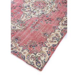 Tapis en laine vintage 9x12 rouge-orange noué à la main, motif médaillon abstrait rectangulaire pour couloir, entrée et salon - Product Image 2