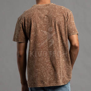 Logo personnalisé T-shirt en coton délavé à l'acide de haute qualité T-shirts délavés à l'acide surdimensionnés pour hommes à vendre - Product Image 4