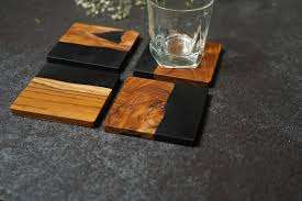 Sous-verre en résine époxy en bois de taille personnalisée de qualité supérieure napperons en bois de table pour boissons tapis de décoration de Table et tampons - Product Image 2